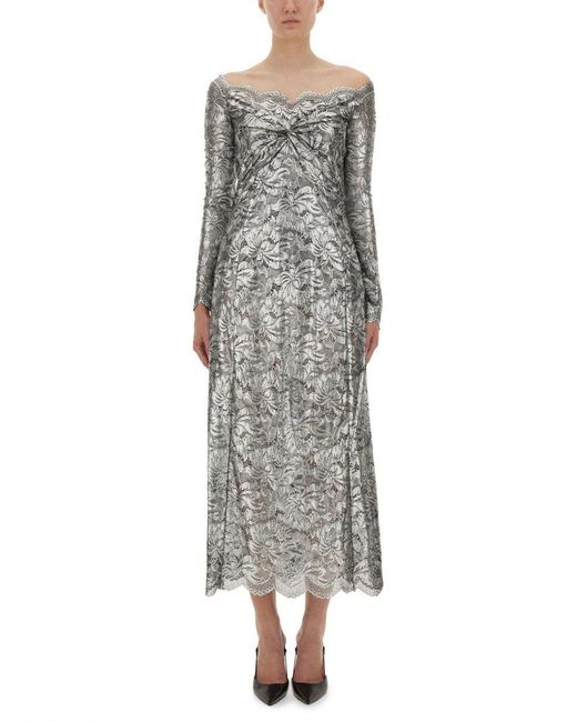 Rabanne Gray Long Lace Dress