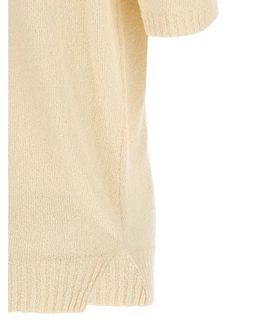 Ma'ry'ya White Bouclé Polo Shirt for men