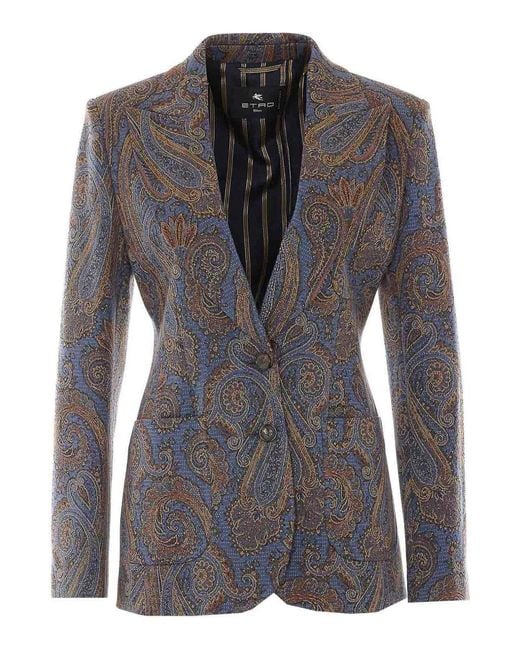 Etro Black Single Breasted Jacket