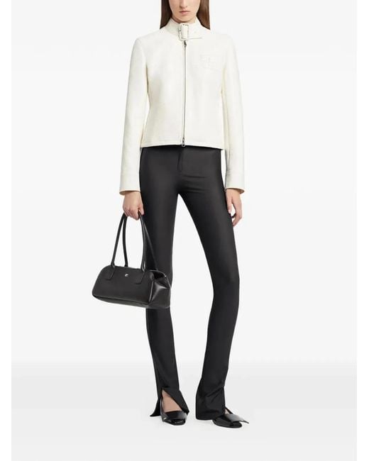 Courreges White Courregès City Jacket With Buckle Neck And Logo Detail