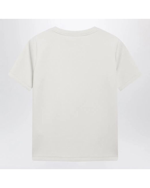 Max Mara White Cotton-Blend T-Shirt With Embroidered Logo