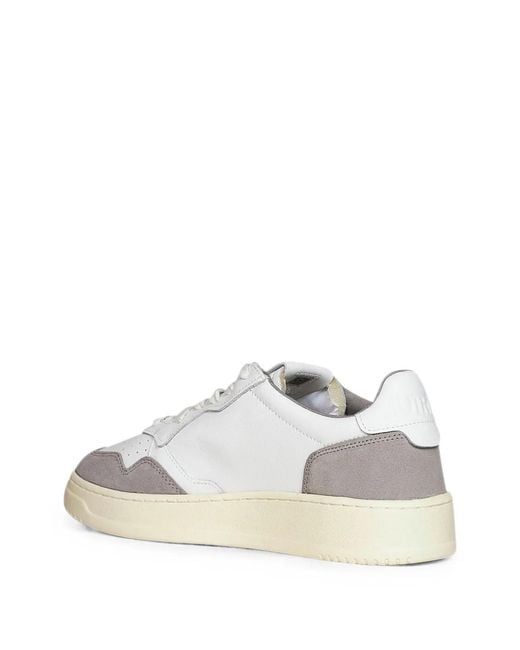 Autry White Cement Cow Leather Rubber Sneakers for men
