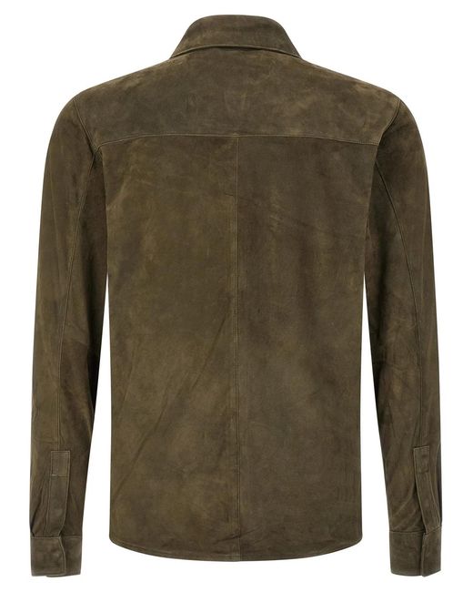 Giorgio Brato Green Suede Shirt Gloves for men