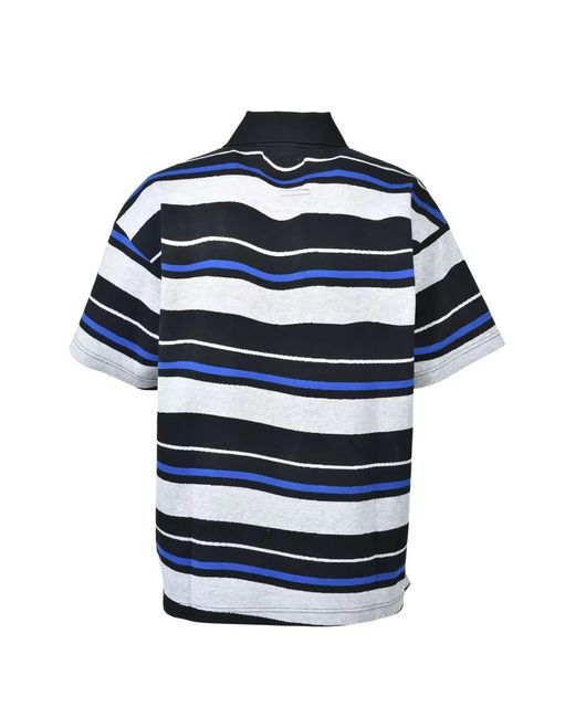 Napapijri Blue Striped Cotton Tee Shirt for men