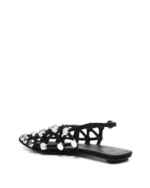 The Attico White Suede W Workmanship Grid Ballerina