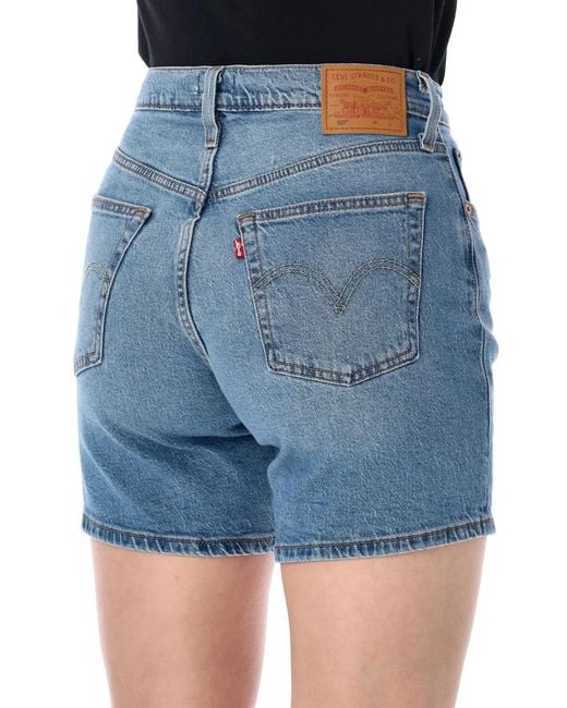 Levi's Blue 501 Mid Thigh Denim Shorts