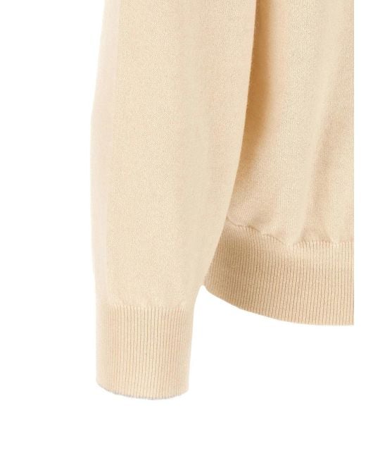 Brunello Cucinelli Natural Cashmere Turtleneck Sweater for men