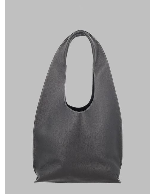 A.P.C. Gray A. P.C. Pebbled Leather Tote Bag