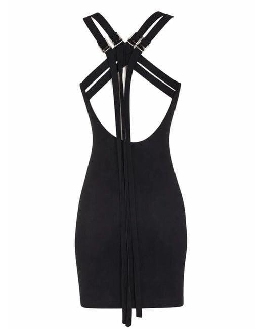 The Attico Black Viscose Blend Mini Dress