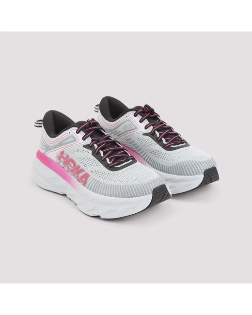 Hoka One One Pink Light Textile Synthetic Sneakers