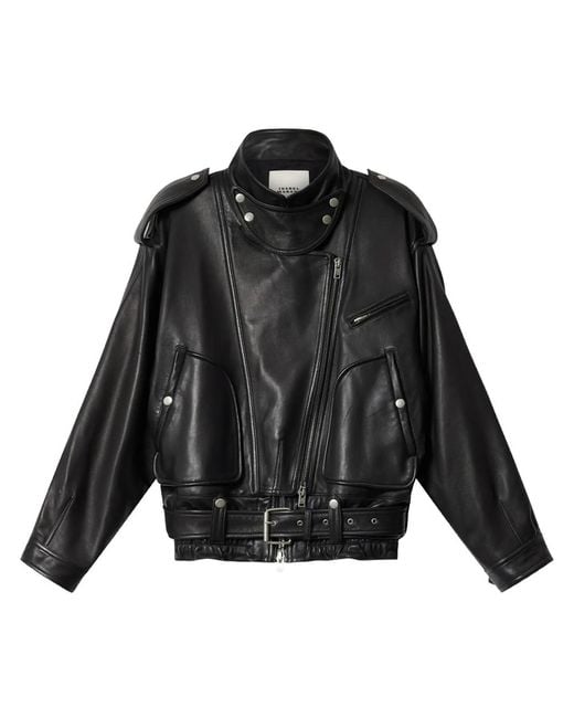 Isabel Marant Black Farza Leather Jacket