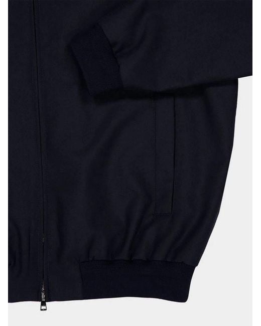 Gucci Blue Button-Collar Zip-Up Jacket for men