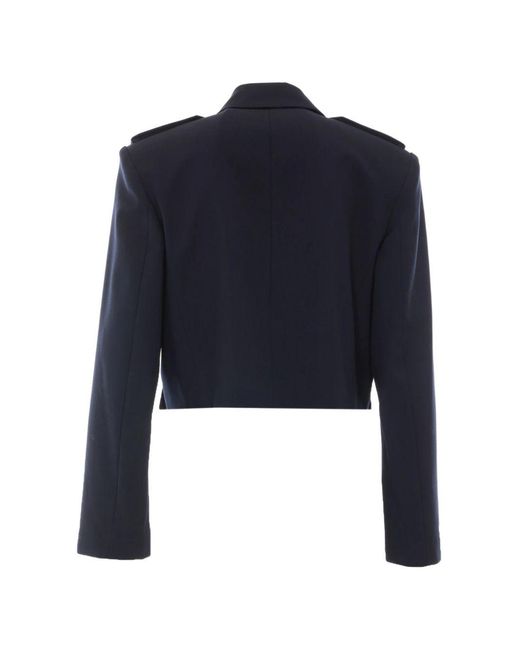 Pinko Blue Polyester Viscose Jacket