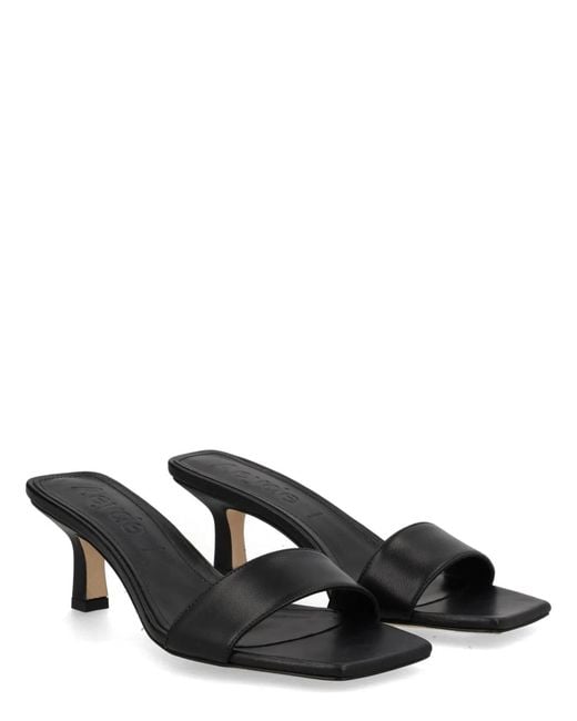 Aeyde Black Nappa Leather Cross Breed Lamb Leather Sandals
