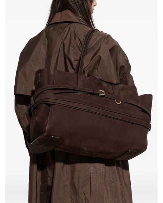 Moschino Couture Brown Tie Me Leather Handbag