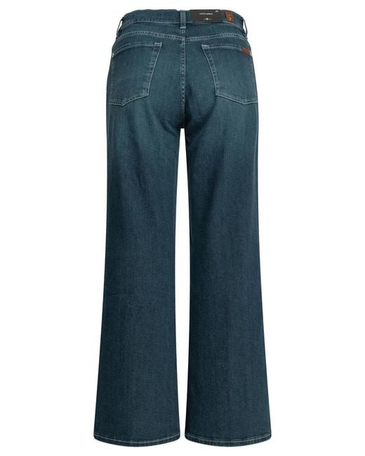 7 For All Mankind Blue Cotton Elastomultiester Elastane Jeans