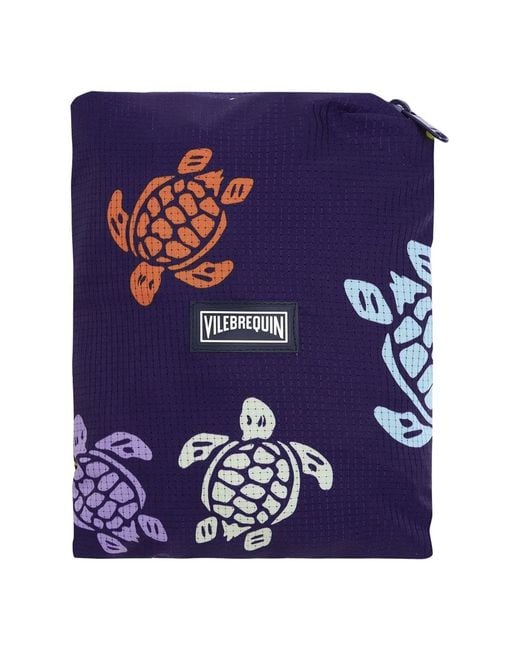 Vilebrequin Blue Swim Shorts With Multicolour Turtle Print for men