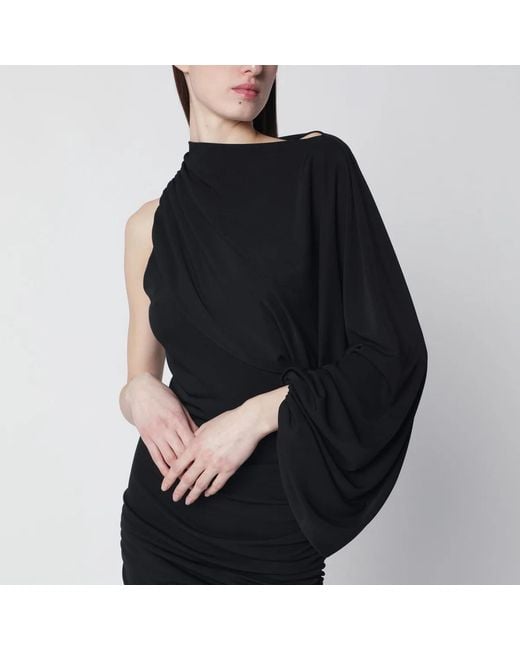 ANDAMANE Black One-Shoulder Mini Dress