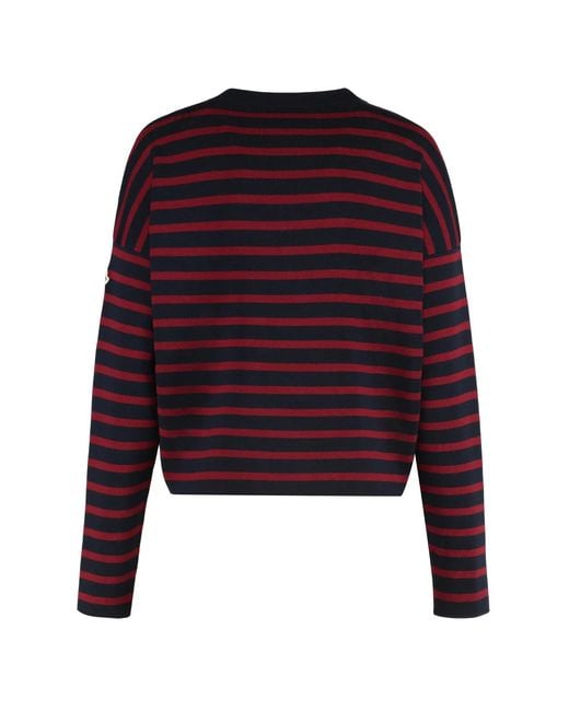 Moncler Red Virgin Wool Crew-Neck Sweater