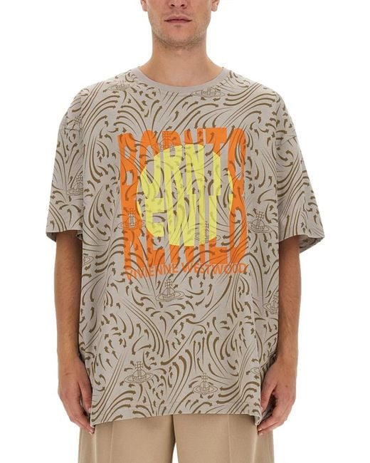 Vivienne Westwood Gray Born To Rewild T-Shirt for men