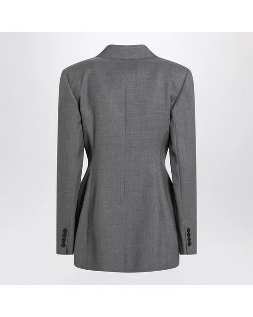 Givenchy Gray Double-Breasted Wool Jacket