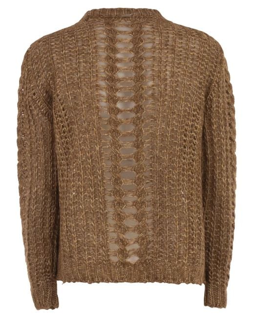 Herno Brown Crew Neck Knitted Jumper