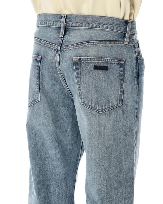 Fear Of God Blue Straight 5-Pocket Jeans for men
