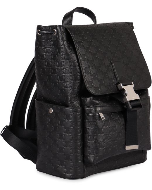 Céline Black Printed Leather Backpack for men
