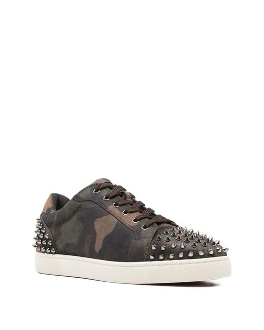Christian Louboutin Brown Seavaste Leather Sneakers for men
