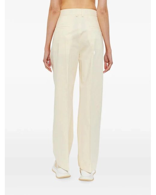 Moncler White Cotton Viscose Trousers