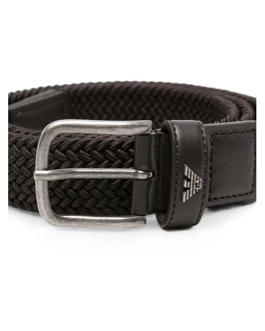 Emporio Armani Black Leather Belt for men