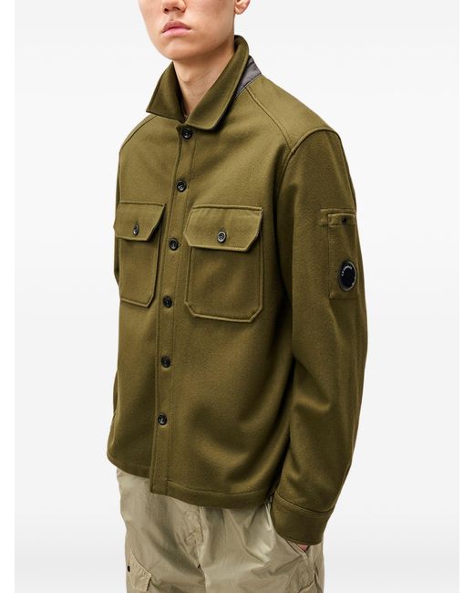 C P Company Green C.P.Company Lens-Detail Pocketed Jacket for men