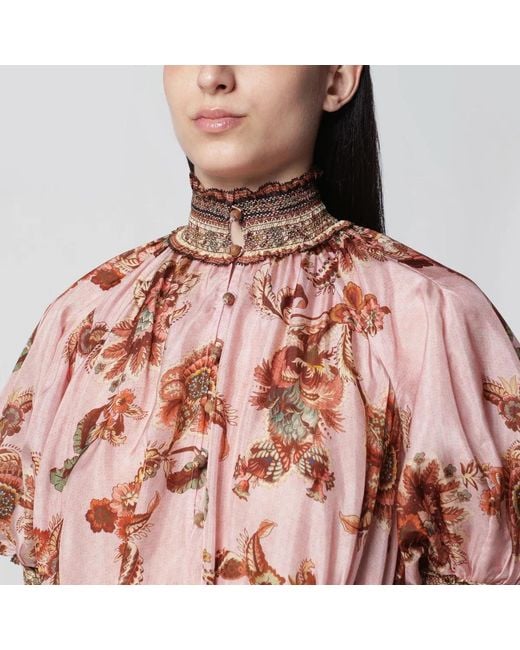 Zimmermann Brown Aster Puffsleeve Maxi Dress