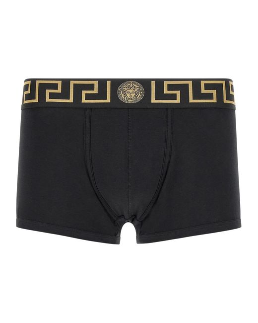 Versace Black 2-Pack Boxer Trunk 'Greca' Pattern for men