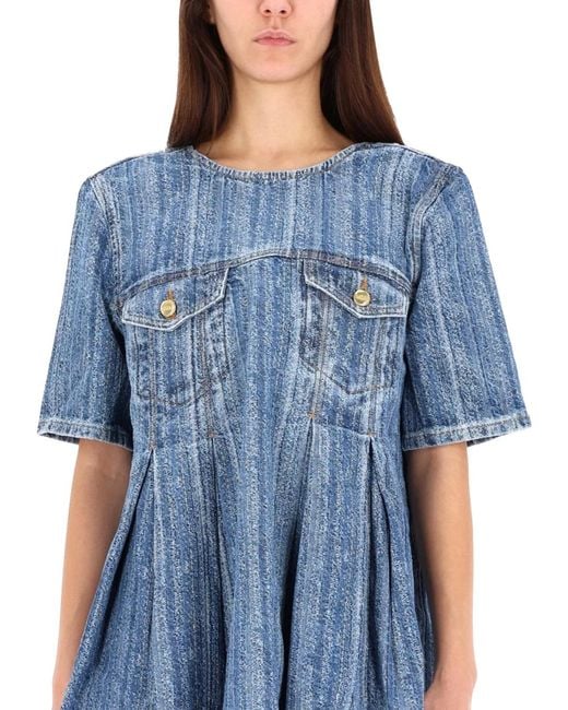 Ganni Blue Denim Dress
