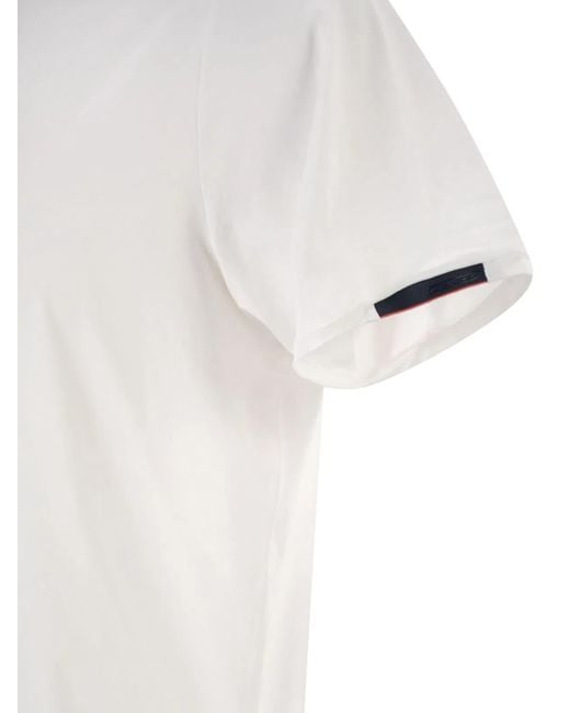 Rrd White Stretch Oxford Polo Shirt for men