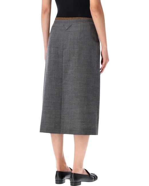Prada Gray Skirt Front Plit