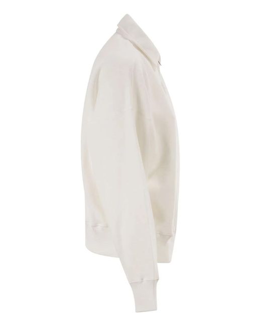 Polo Ralph Lauren White Half-Zip Collared Sweatshirt
