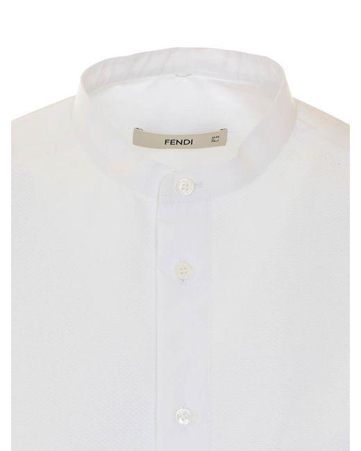 Fendi White With Frontal Buttons Closure