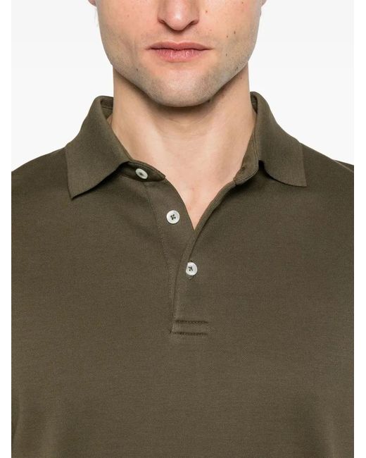 Herno Green Knitted Polo Shirt for men