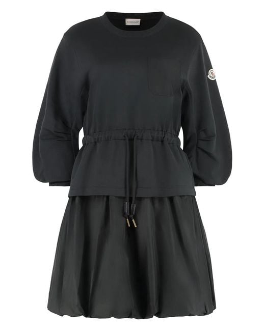 Moncler Black Cotton Mini-Dress