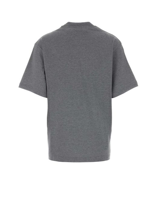 Gucci Gray Cotton T-Shirt With Printed Logo for men