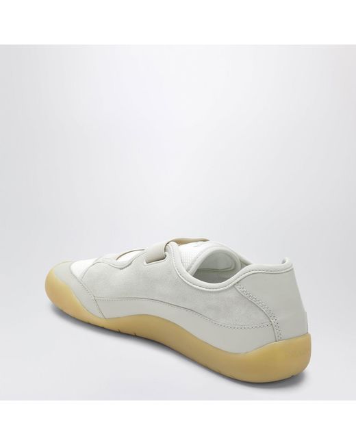 Prada White Speedrock Crystal Leather And Mesh Sneakers for men