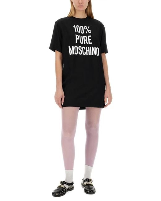 Moschino Black Dress With Logo