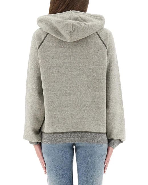 Chloé Gray Oversized Logo Hoodie