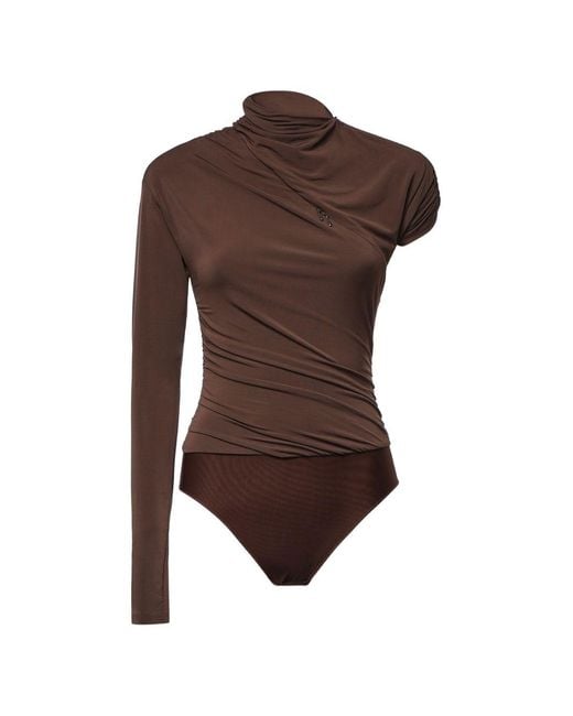 Pinko Brown Viscose Elastane Top