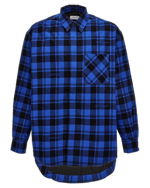 Off-White c/o Virgil Abloh Blue 'Check Flannel' Overshirt for men