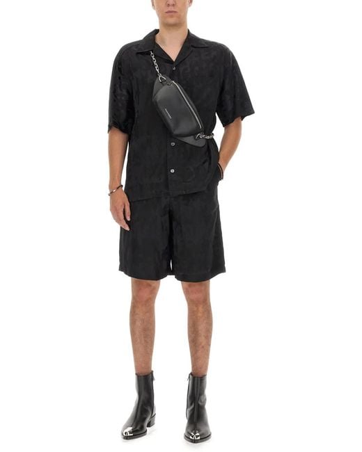 McQueen Black Viscose Bermuda Shorts for men