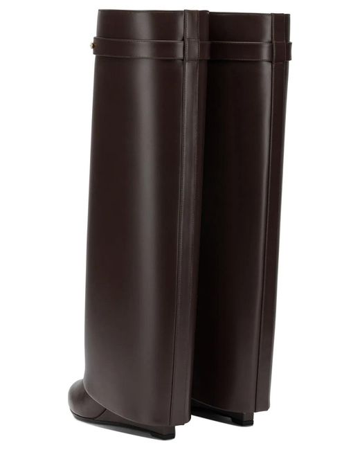 Givenchy Brown "Shark Pinch" Knee Boots