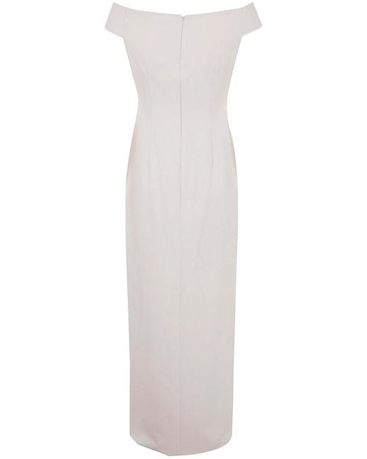 Ralph Lauren White Saran Short Sleeves Gown